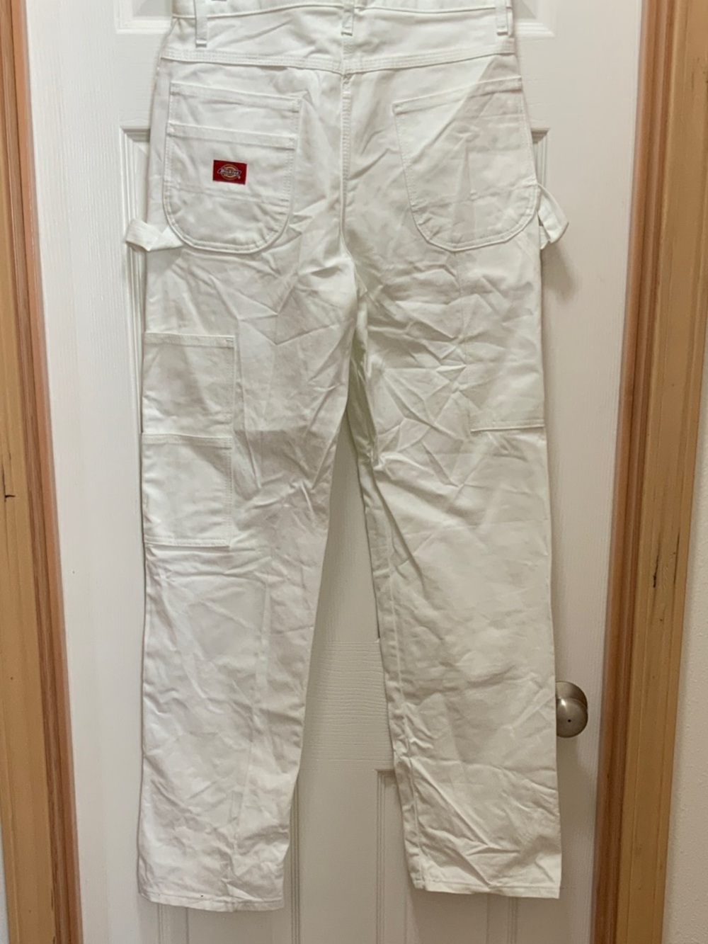 Dickies White Carpenter Work Pants with Utility Pockets
